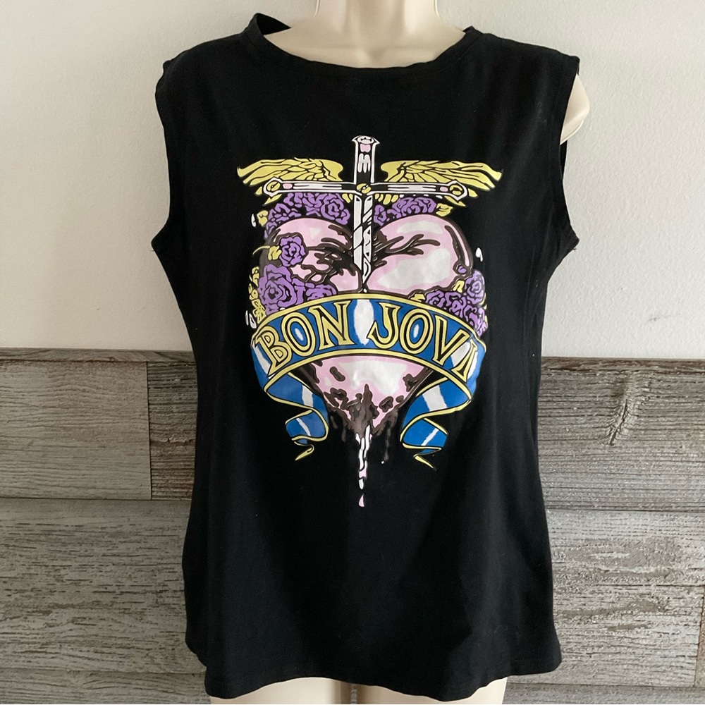 Bon Jovi sleeveless tee shirt women’s size XL (F1)